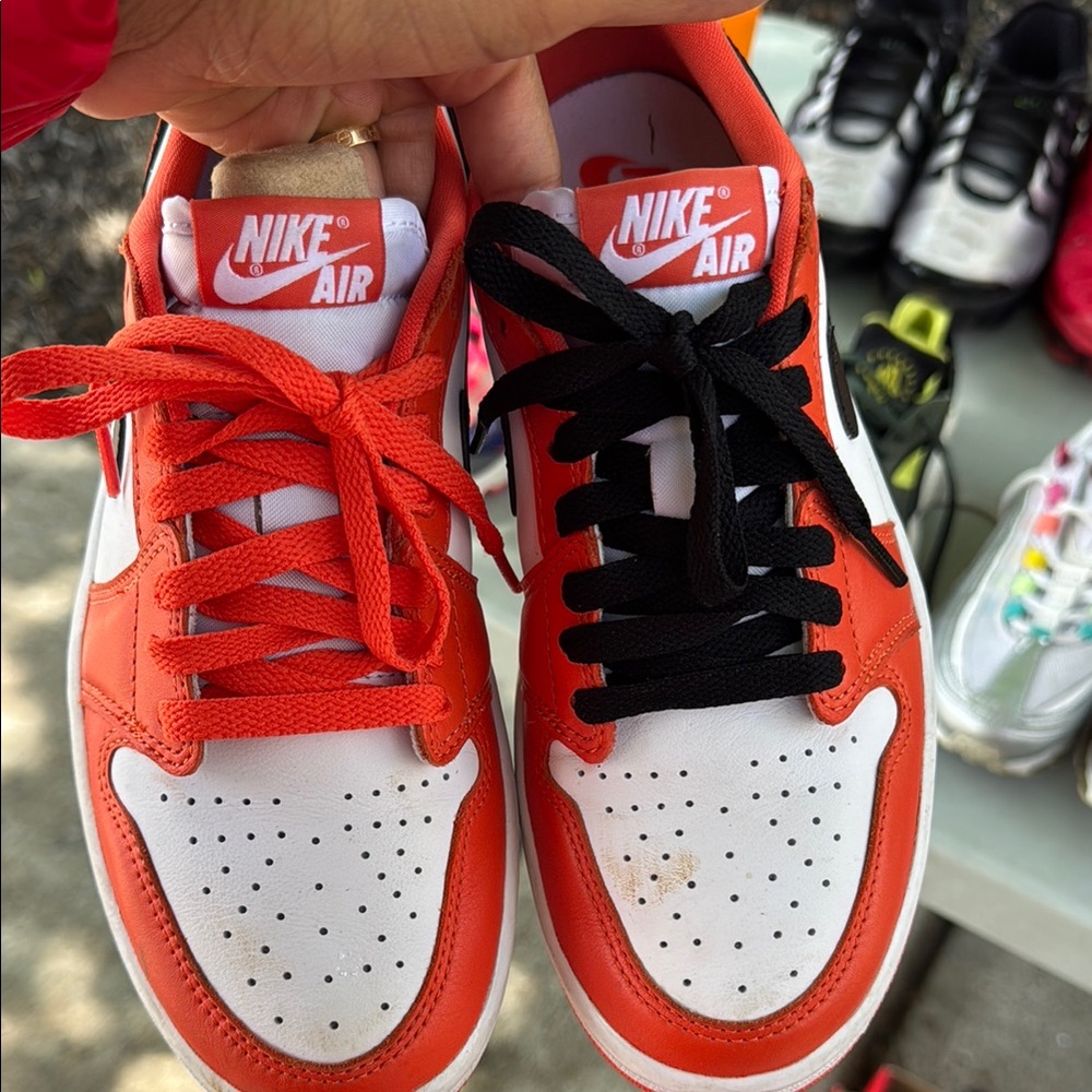 Nike Air Jordans Orange and Black Sneakers